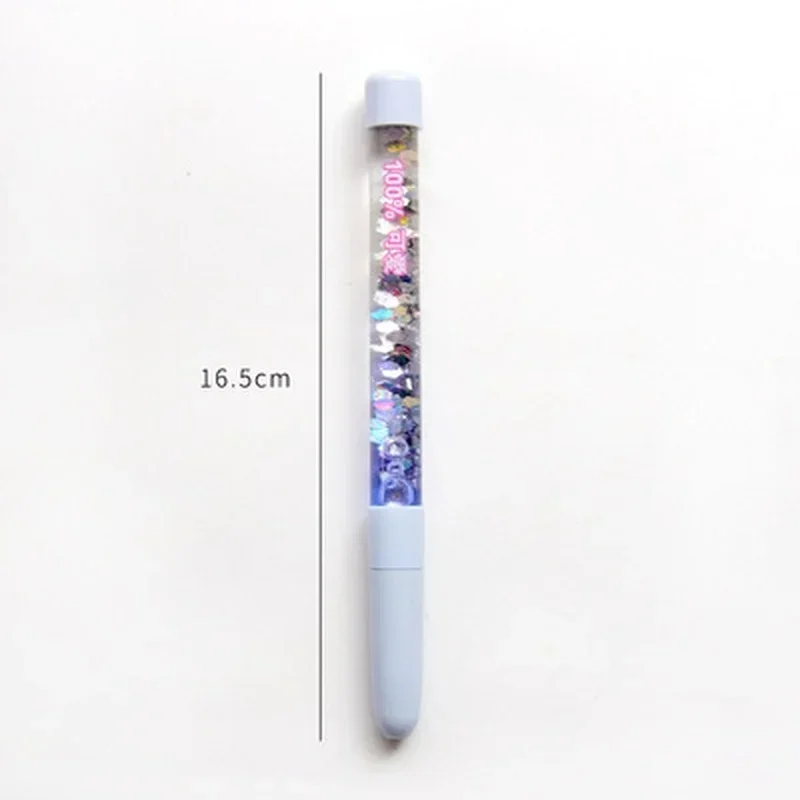 2 Pcs Cute 0.5mm Ballpoint Pen Drift Sand Glitter Crystal Pen  MultiColor Creative Ball Pen Kids Gift School Office Supplies