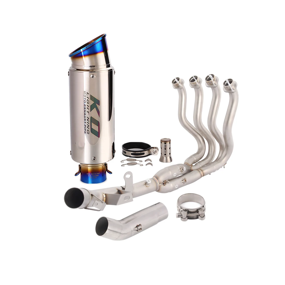 51mm Auspuffkrümmerrohr Motorrad Komplette Auspuffanlage Mittelrohr mit DB-Killer Slip-On für Suzuki GSXR 600 750 2011-2023