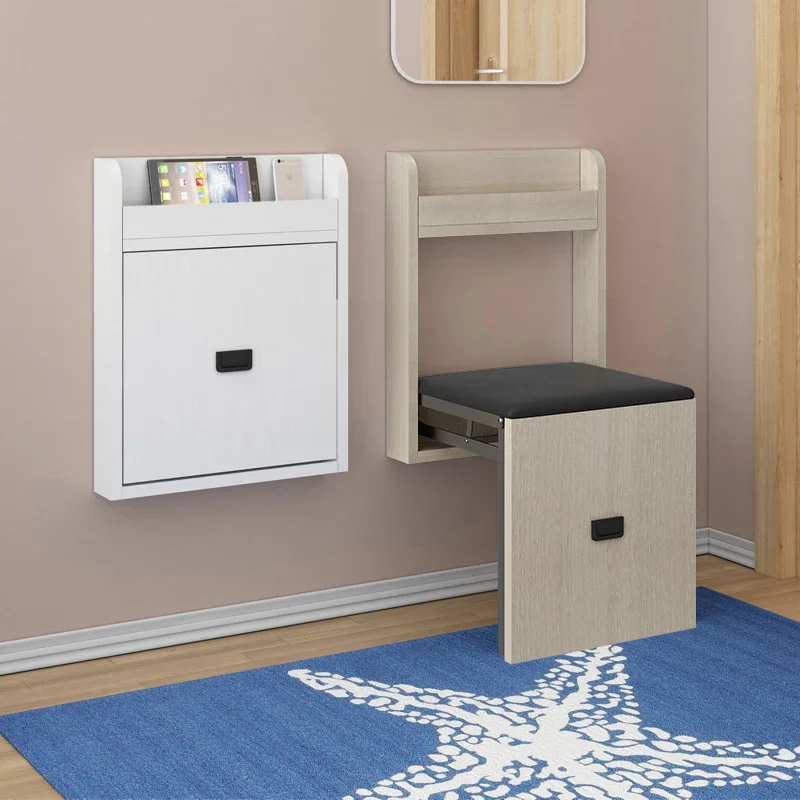 Folding wall-mounted entrance entrance porch shoe stool invisible household entrance