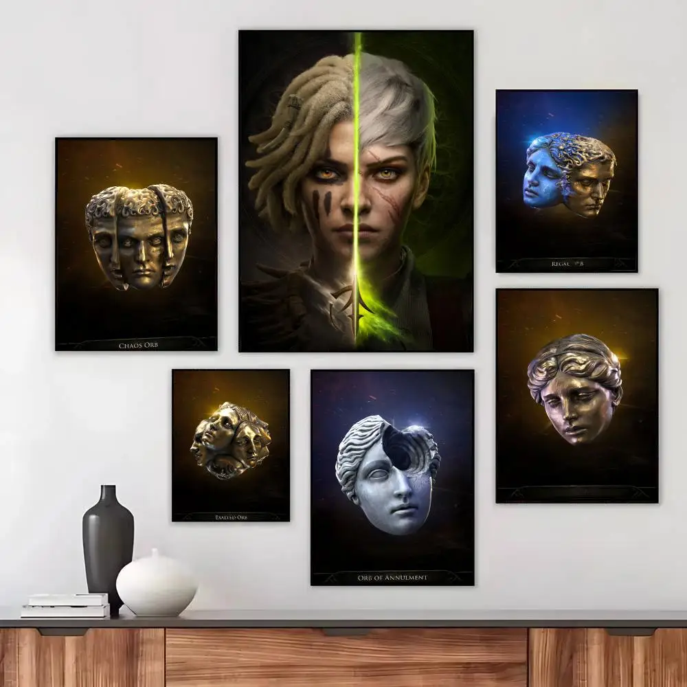 Game P-Path of Exile 2 dark Poster Wall Art Printed Decor Sticker Stylish Home Gift for Living Room Bedroom Corridor Cafe