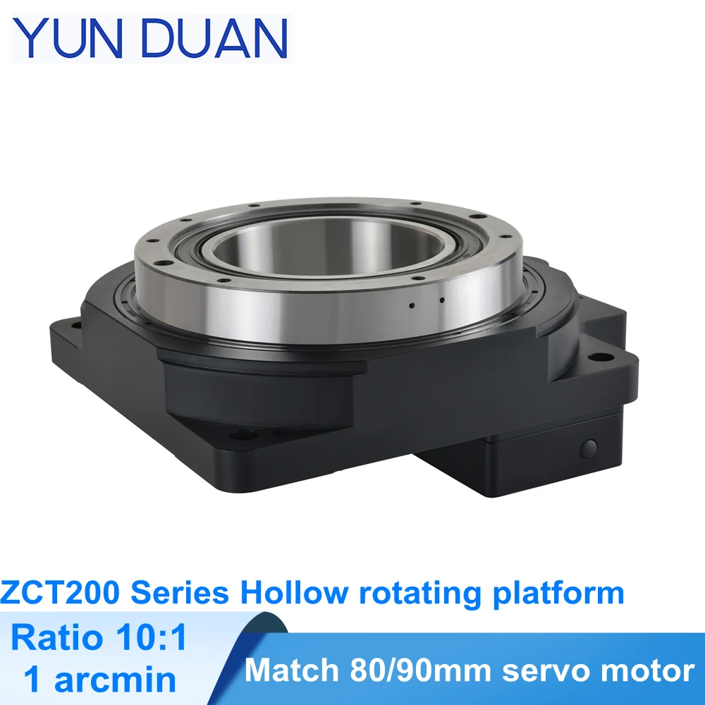 High Precision 1 Arcmin 360 Degree Turutable Hollow Rotating Platform Divider 80mm Servo Motor 10:1/18:1 Reducer Bevel Gearbox