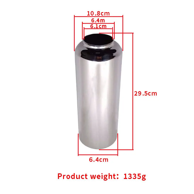 Stainless steel modified drum muffler, vortex tornado, mid section tail throat, car exhaust pipe