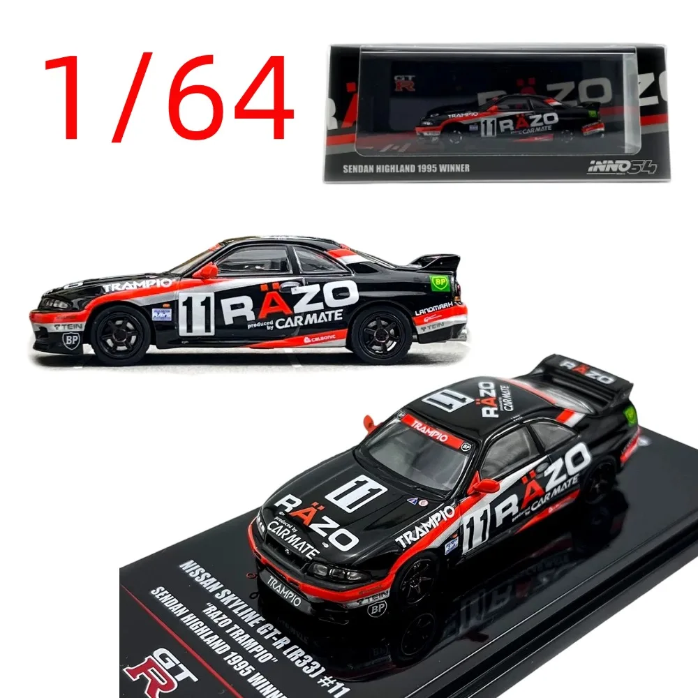 

INNO Diecast 1/64 Scale Nissan GT-R R33 SKYLINE Sports Car Model Alloy Nissan GT-R R33 SKYLINE Racing Car Model Collect Display