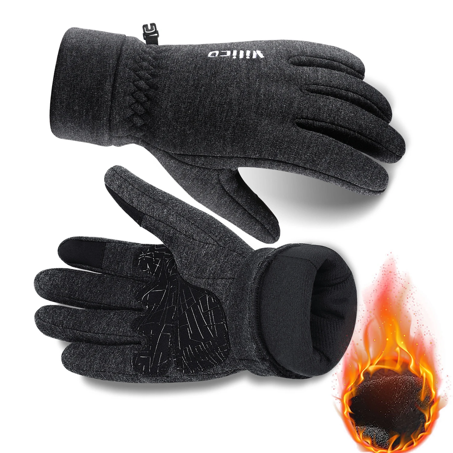 

Велосипедные перчатки, теплые нескользящие спортивные перчатки для скалолазания и бега с сенсорным экраном и флисом, мужские и женские перчатки для езды на мотоцикле