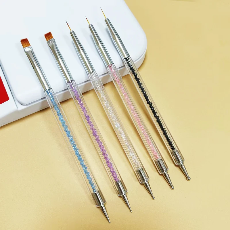 5Pcs Nails Art Dotting Pen Nails Brushes For Nails Art Accessories Tools Kits Nail Supplies For Professionals Manicure Set