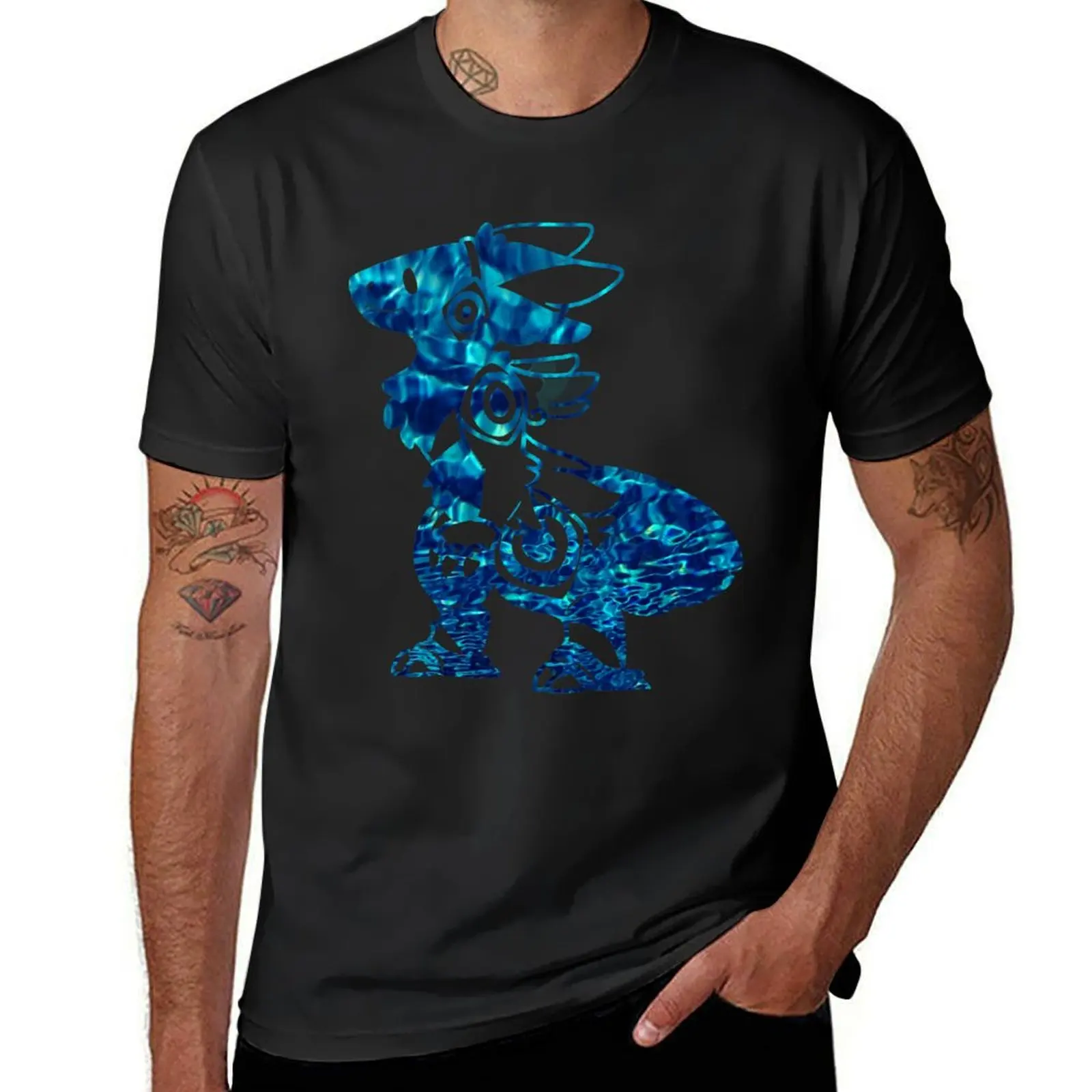 

Protogen blue tie dye style fur , fun furry Protolution T-Shirt plus size tops animal prinfor boys plain t shirts men