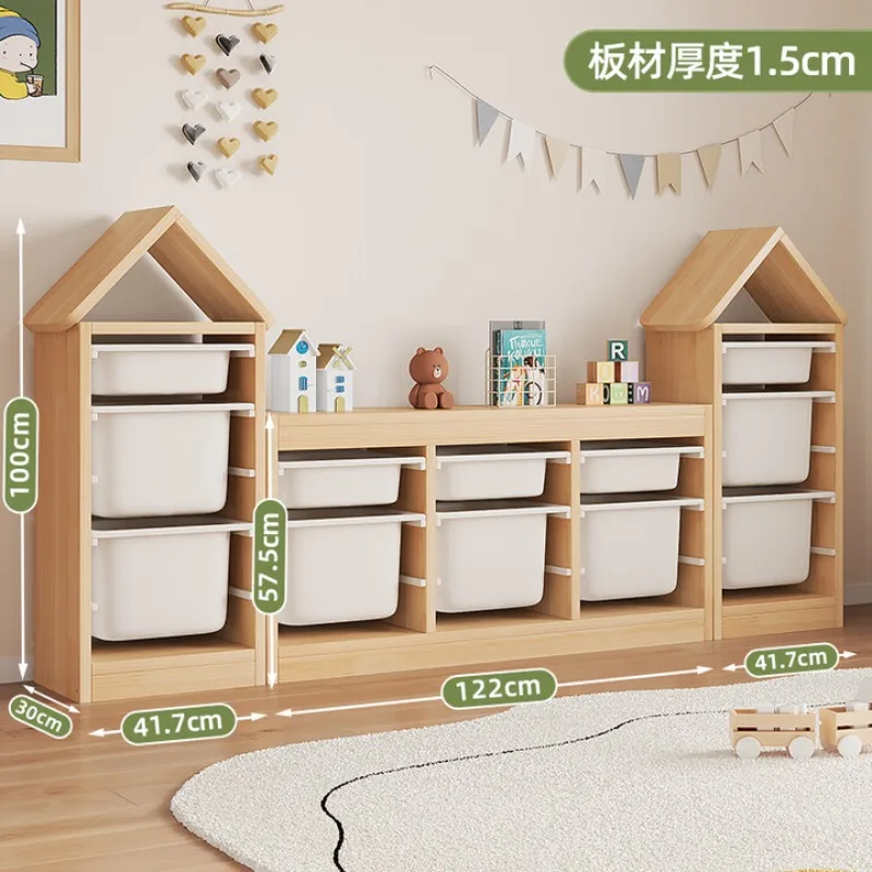 ตู้เก็บของเด็ก ตู้ลิ้นชักไม้จริง ความจุขนาดใหญ่ ชั้นวางหนังสือ ชั้นวางของ ชั้นวางแบบผสมผสาน ตู้เก็บของสำหรับเด็ก