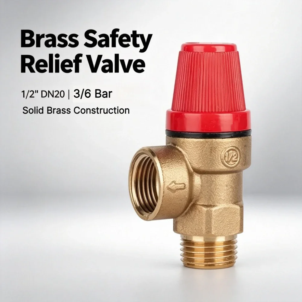 yesBrass Automatic Drain Valve Wall-mounted Boiler Water Heater Supporting Solar Safety Valve with Valve Meter Pressure
