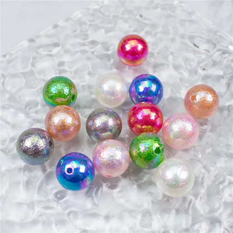 New style 100pcs/lot uv color wrinkle effect 16mm geometry straight hole beads diy jewelry earring/garment  accessory