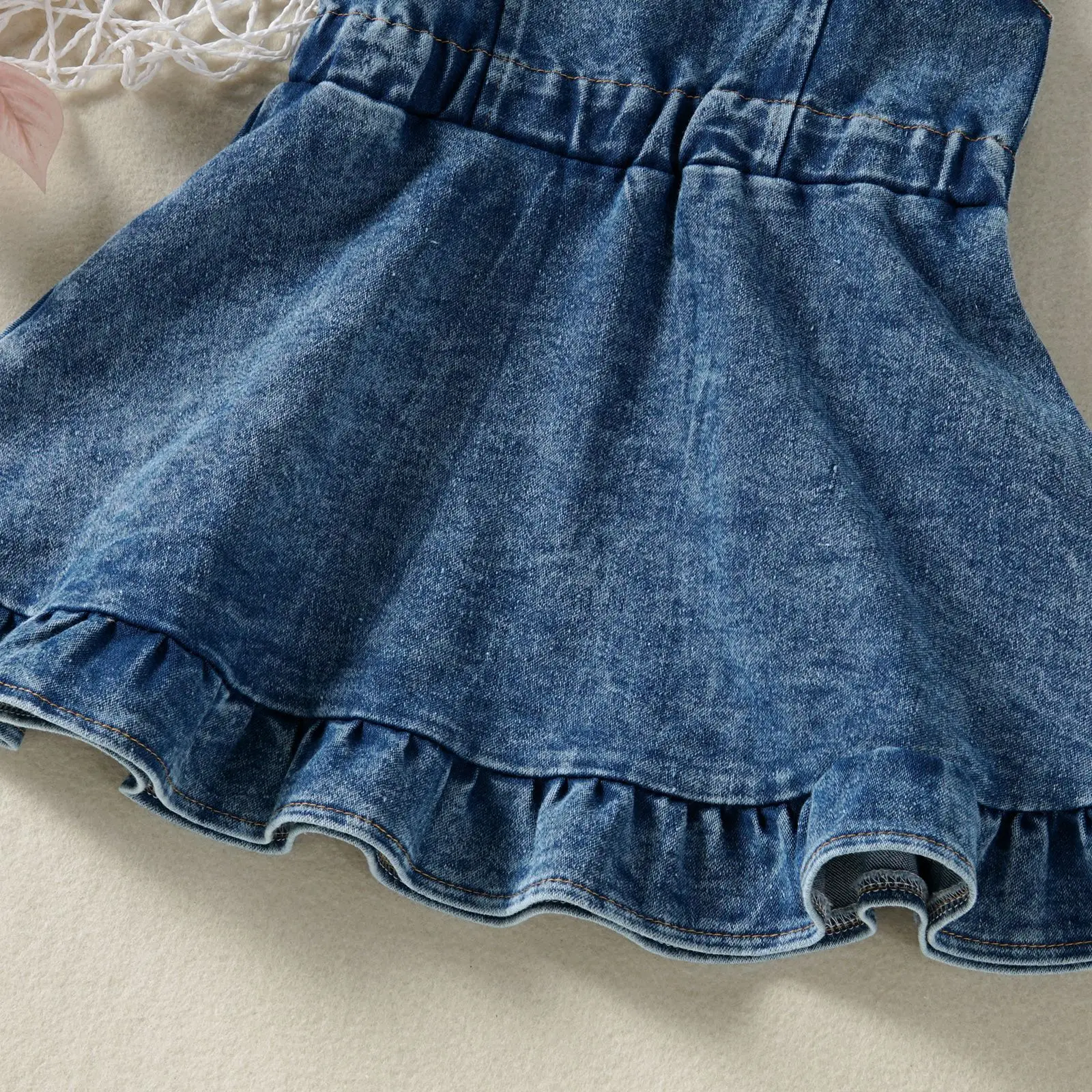 2024 Summer Outfit Newborn Girls Clothes Korean Fashion Sleeveless Button Denim Kids Dress Toddler Dresses Baby Clothing BC561