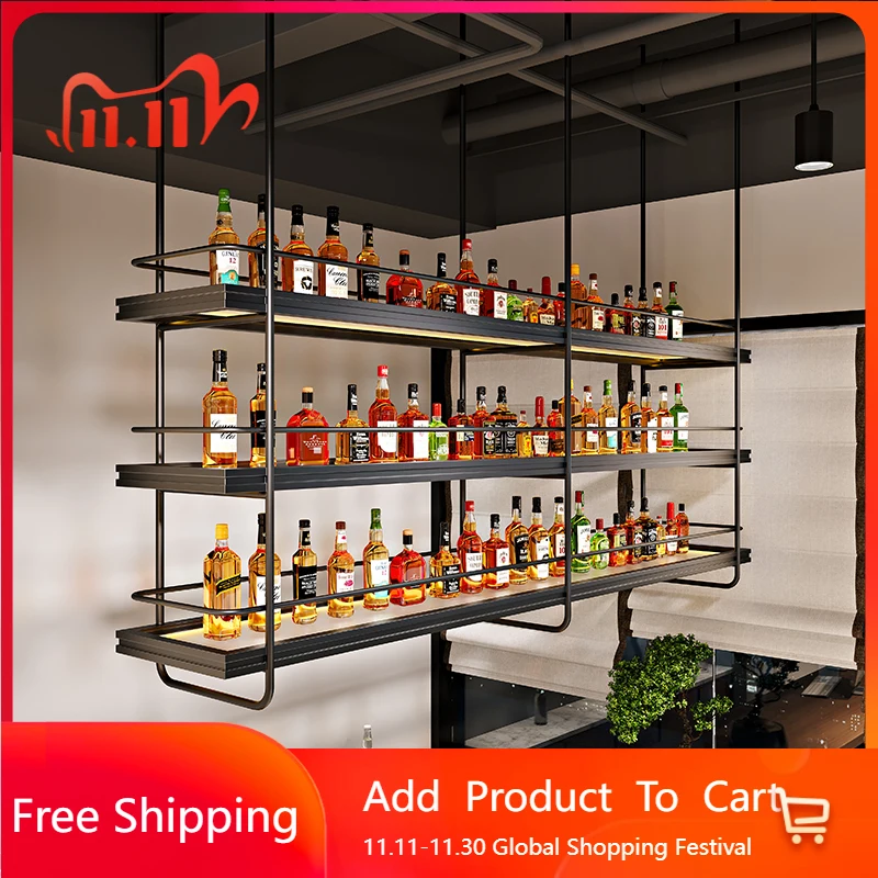 نادل المشروبات بار خزانة النبيذ الرف القهوة الرف تخزين خزانة بار النبيذ الرف المعادن الحديثة Gabinete شرب بار الأثاث #1