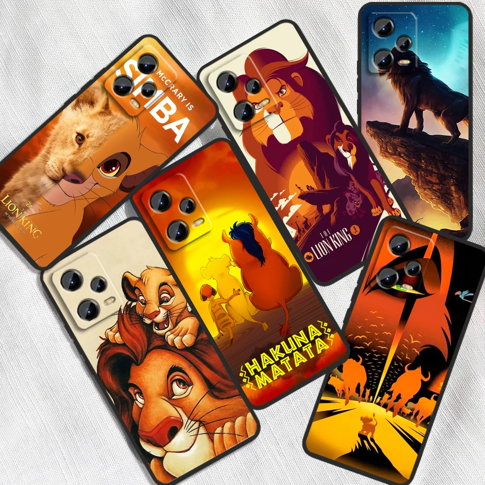 

Disney Lion King Simba For Xiaomi Redmi Note 13 12R 12 12S Turbo 11 11T 11S 10 10S Pro Plus 5G Black Soft Phone Case