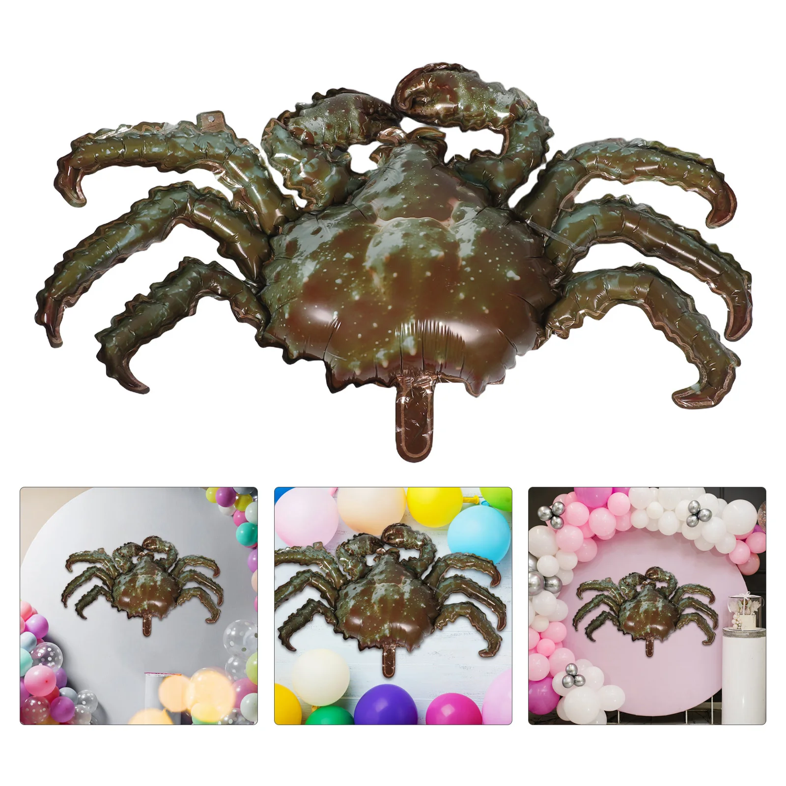 

8Pcs Crab Shape Foil Balloons Realistic King Crab Birthday Party Decoration Marine Animal Theme Supplies Foil Balloons