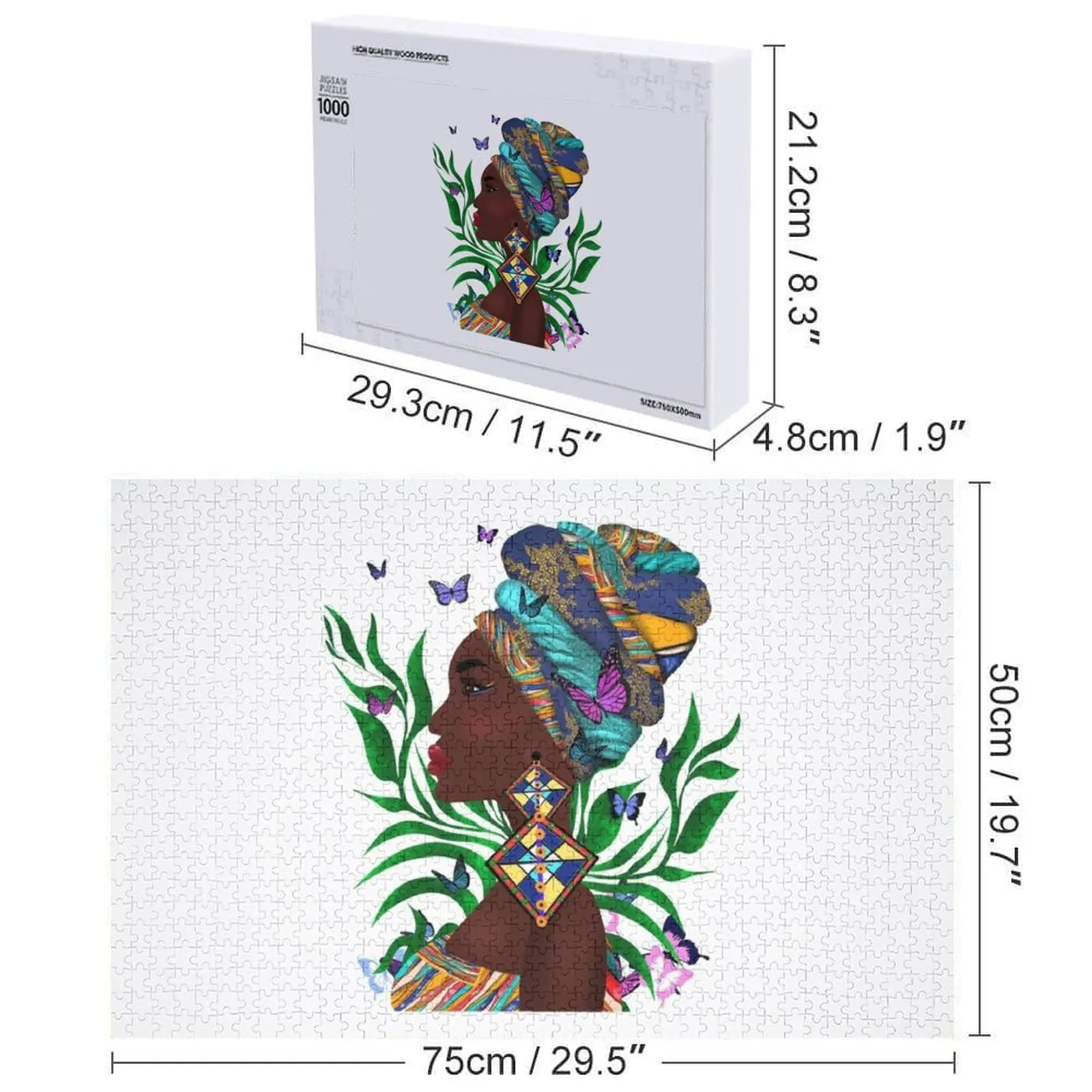 فن المرأة الأفريقية. الموضة النيجيرية. ديكور المنزل. أحجية الصور المقطوعة الخشبية للبالغين، ألغاز الصور المخصصة