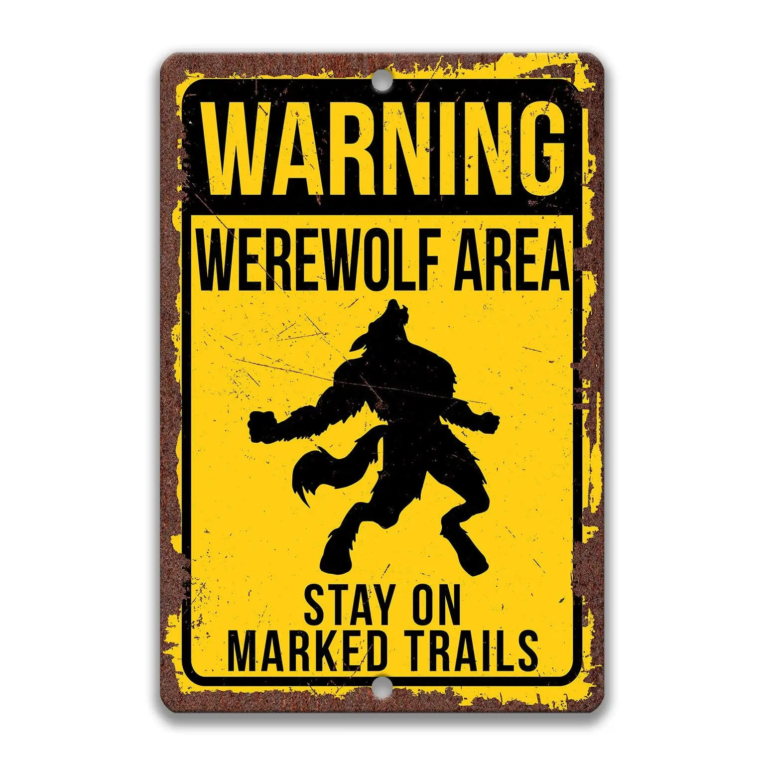 1PCS,Werewolf Sign, Howling Werewolf Metal Tin Sign Funny Poster Vintage Cafe Living Room Kitchen Bathroom Home Art Wall Decor P