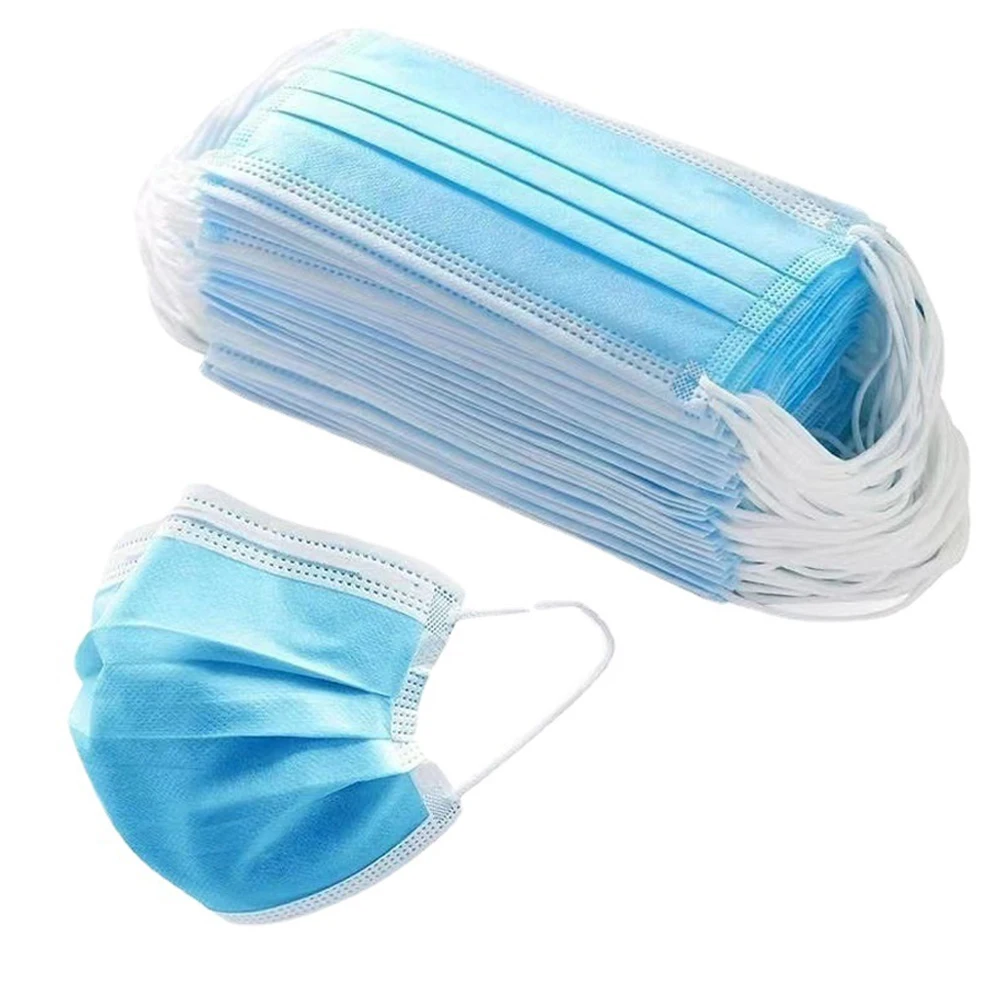 

50-500 Pack Disposable Protective Face Mask for Adult Breathable 3-Layer Breathable Anti-Dust Masks for Daily Travel Work School