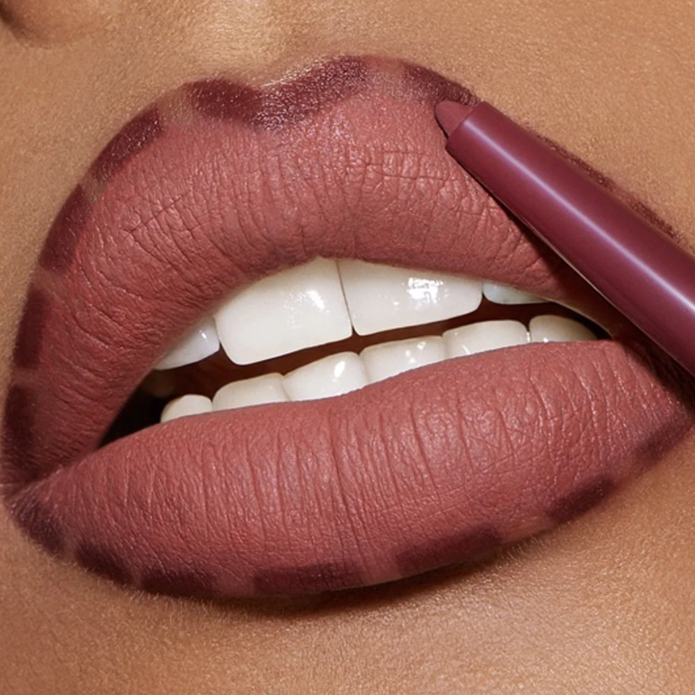 Matte nude marrom lábio forro lápis escultura labial maquiagem duradoura vermelho lábio forros à prova dwaterproof água batom caneta contorno labial cosméticos