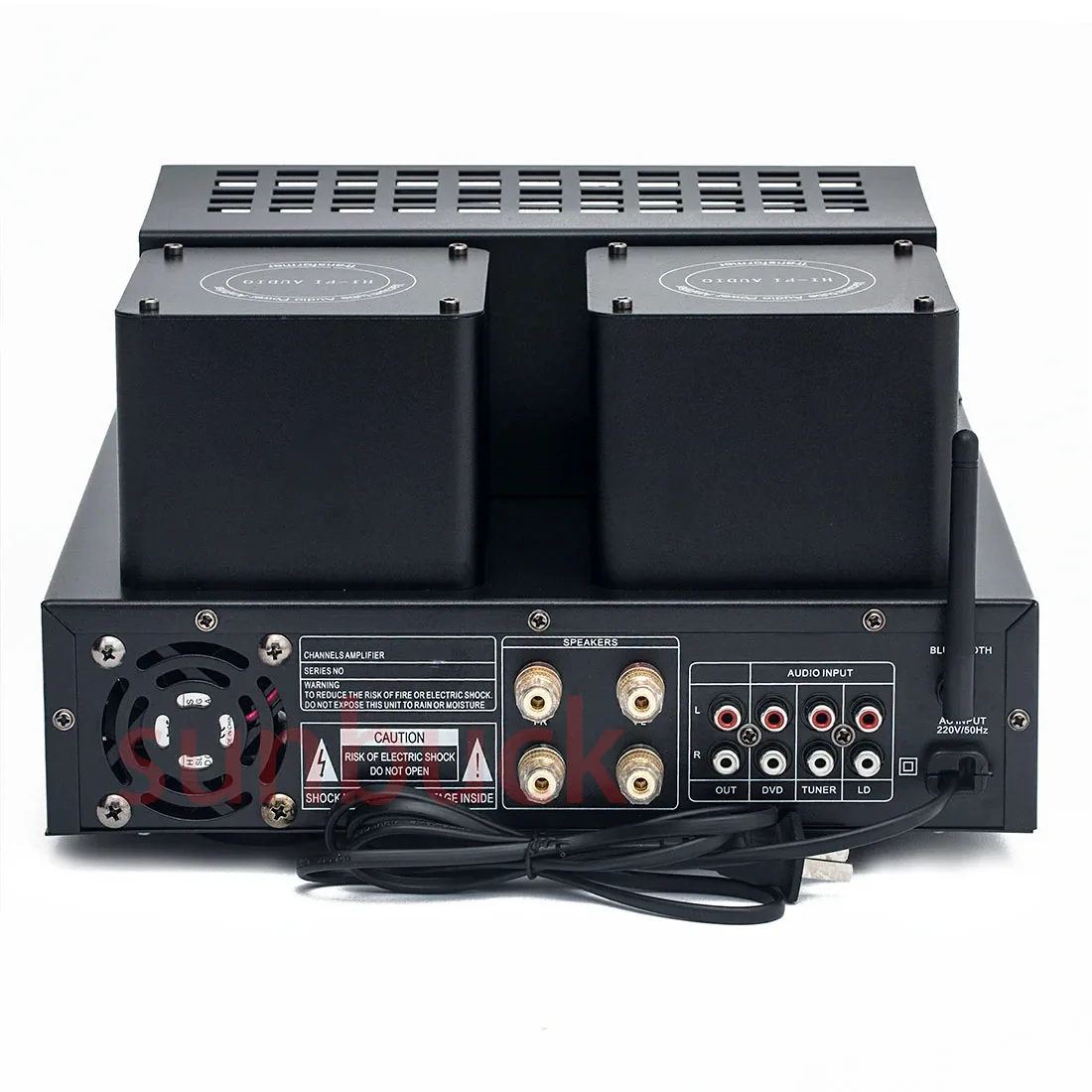 Sunbuck Amplifier Bluetooth, pengeras suara HI-FI Premium 6K3P 4.2 Bluetooth 160W 2.0 tabung vakum mendukung USB SD