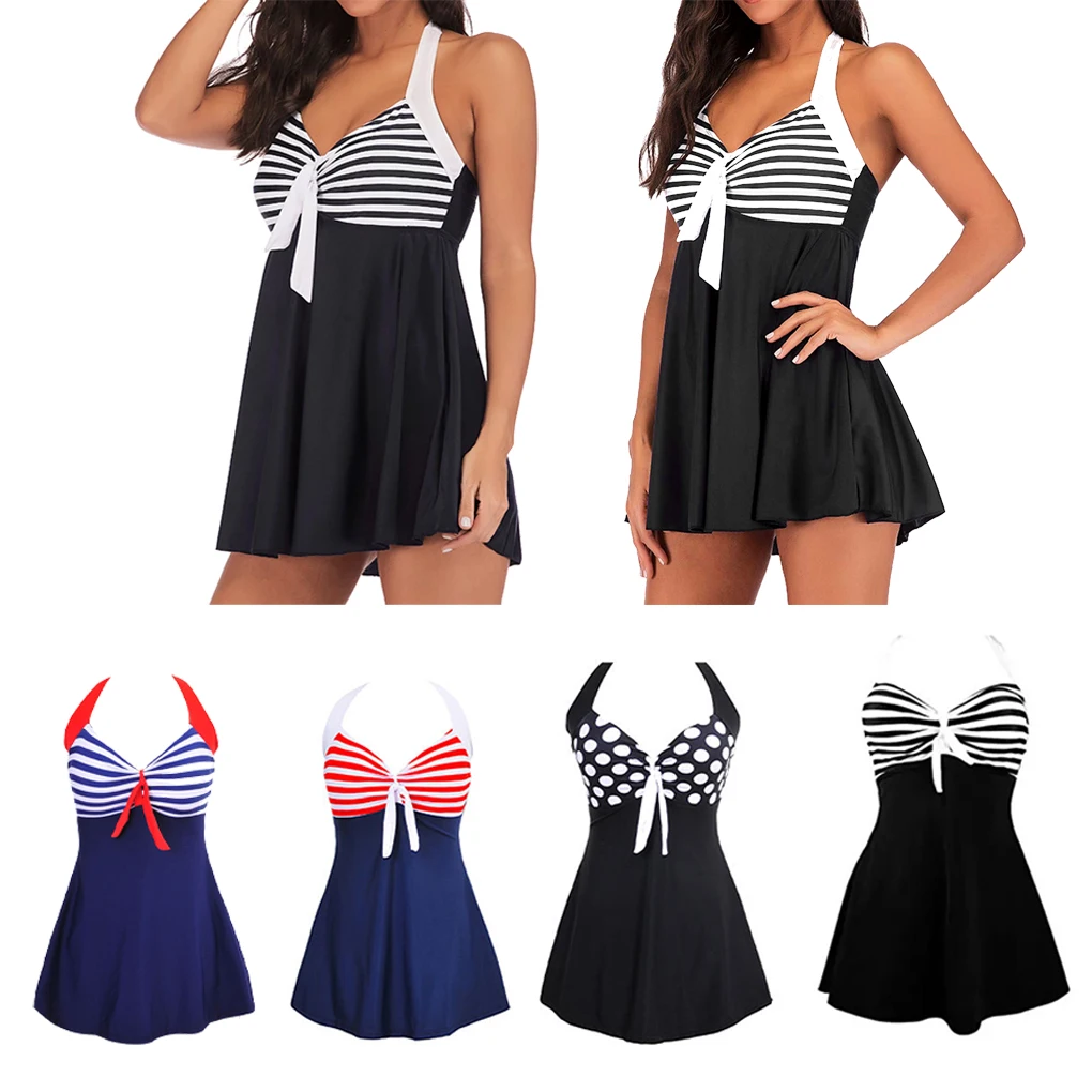 Women Swim Dress Girls Swimwear Washable Ladies Swimsuit Sunbathing Suit