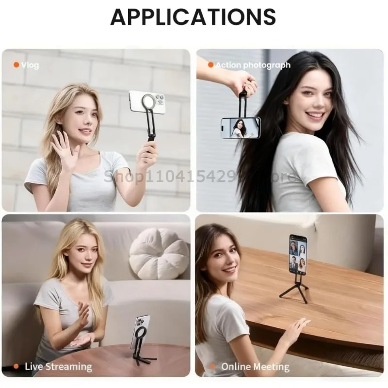 Pocket Magnetic Phone Holder Multifunctional Foldable Tripod Horizontal and Vertical Handheld Photography Live Streaming Stand view 6