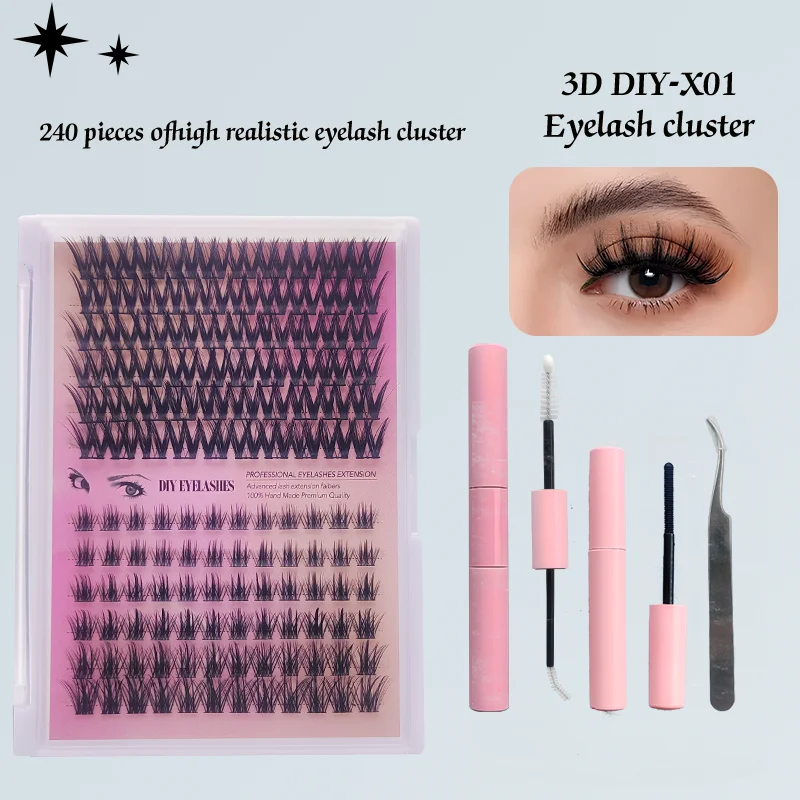 240 Clusters Van Valse Wimpers Voor Dagelijks Gebruik Wimperlijm Die De Ogen Niet Schaadt Valse Wimper Set Make-Up Wimpers