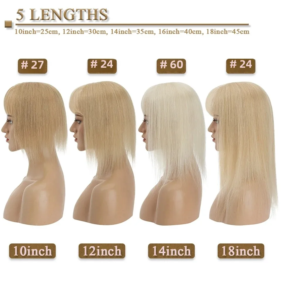 S-noilite Haar deckel 10x12cm Frauen Topper 3,5x9cm Seiden basis Natur haar Perücke menschliches Haar für Frauen Haarteil mit Pony