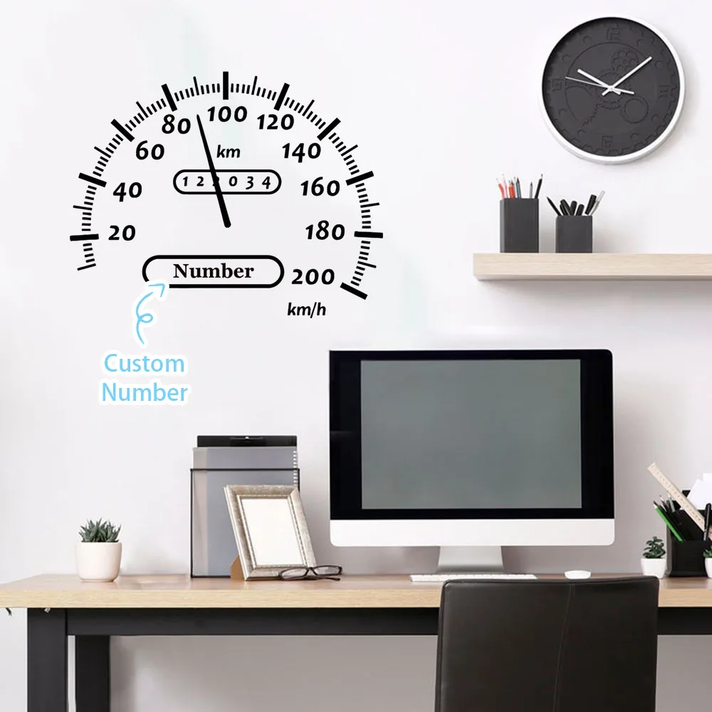 1PC Creative Fuel Gauge Personalized Name Vinyl Wall Stickers Wallpaper Home Decor Wall Decoration Murals