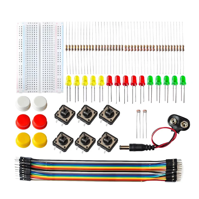 Kit de démarrage pour mini planche à pain UNO R3, fil de cavalier LED, bouton pour Ardu37, bricolage, laboratoire d'éducation scolaire