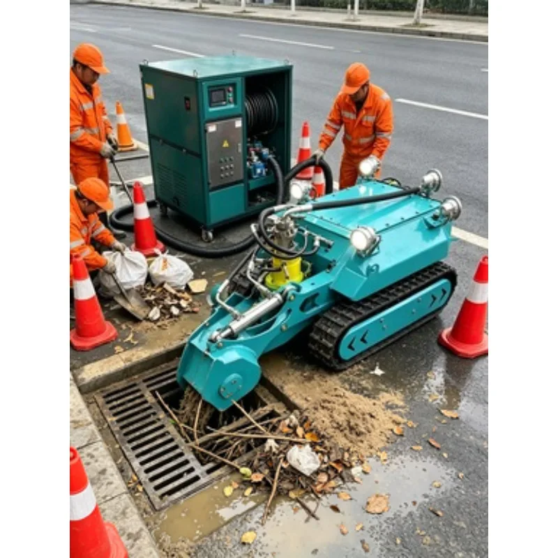 Tracked Sewer Crawler Sludge High Removal Pond Dredge Pipeline Control Integrated Underwater Dredging Cleaning Robot