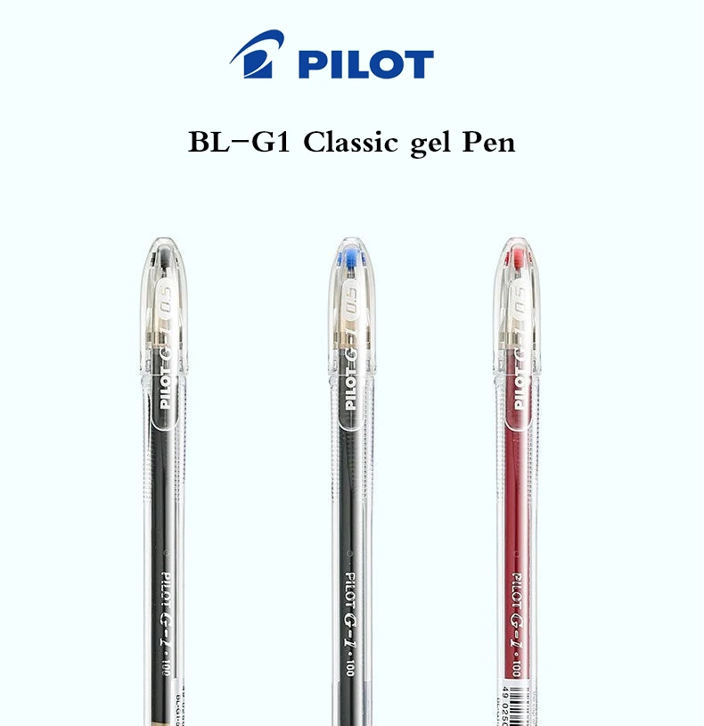 3 Stück Japan Pilot Gelstifte, glatt, schnell trocknend, BL-G1, große Kapazität, Nachfüllpackung, Schwarz, Rot, Blau, zum Schreiben von Unterschriften, Schulbedarf – Detail 1