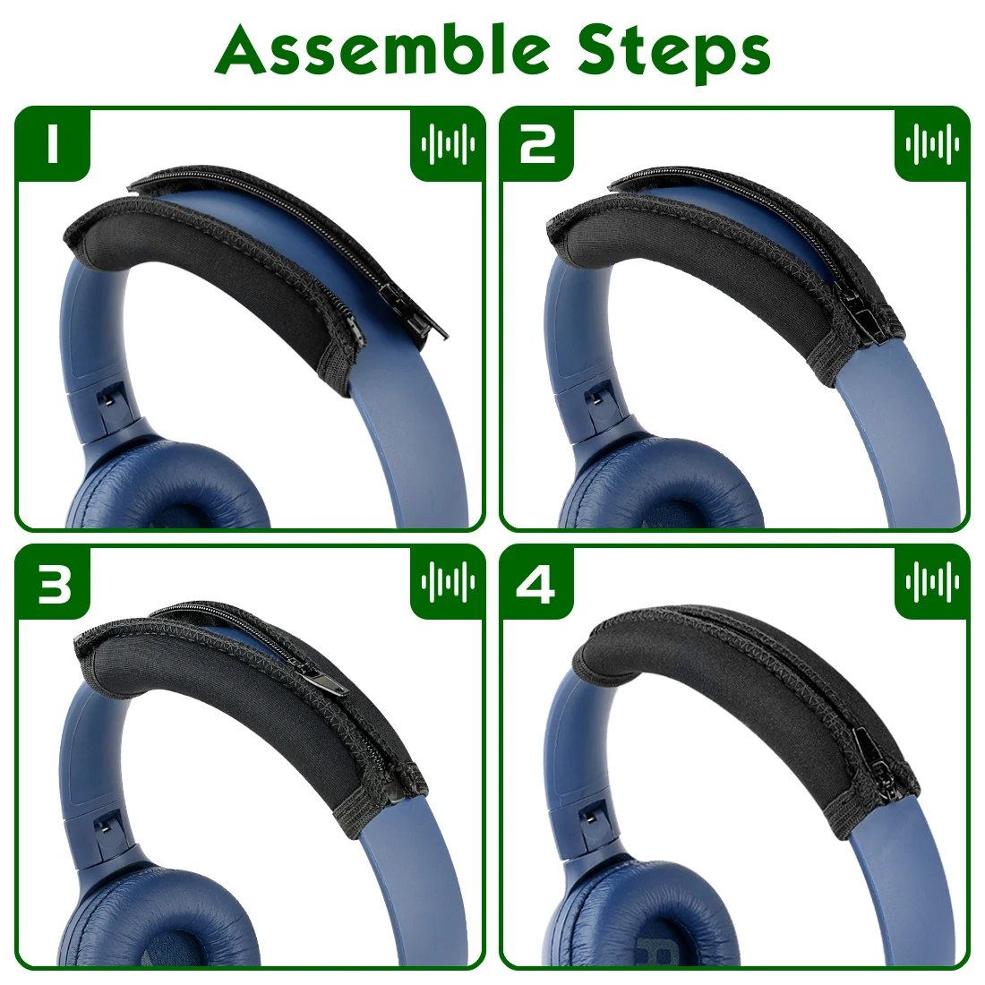 Чехол на голову Geekria Flex из ткани, совместимый с JBL TUNE 500BT, T500BT, T600BTNC, EVEREST 750, Everest 710, Tunes 760NC
