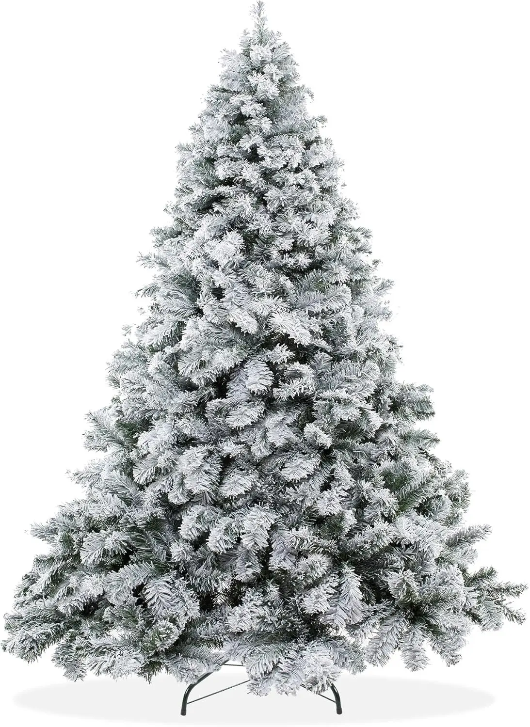 

4.5FT Realistic Christmas Tree, Snow-Flocked Pine Artificial Holiday Christmas Tree with Sturdy Metal Stand, Over 700 Branches