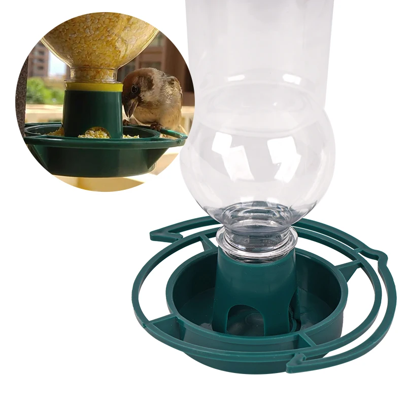 1PC/ 2PCS Recycle Empty Soda Bottle Top Bird Feeder Hanging Outdoors Fill Plastic Bottle with Seed, Twist on Feeding Tray