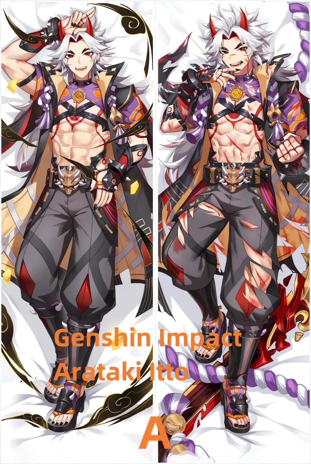 

Dakimakura Anime Pillow Case Genshin Impact Wriothesley Double-sided Print Of Life-size Body Pillowcase Can be Customized