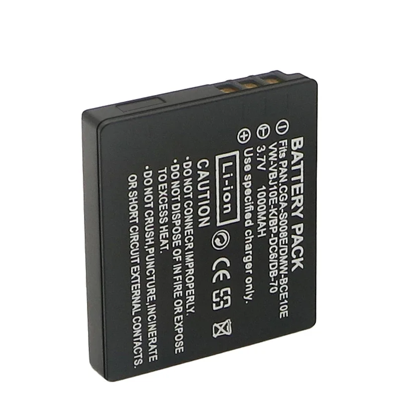 Battery for Panasonic Lumix CGA-S008E DMW-BCE10E VW-VBJ10E Leica BP-DC6-E DMC-FS3 FS5 FS20 FX30