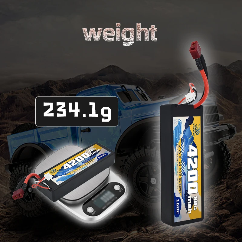 VSVAW 2S يبو بطارية 7.4 فولت 80C 4200 مللي أمبير هاردكيس T التوصيل ل 1/8 1/10 RC سيارة شاحنة خزان RC عربات التي تجرها الدواب العربيات RC طائرة سباق أجزاء #4