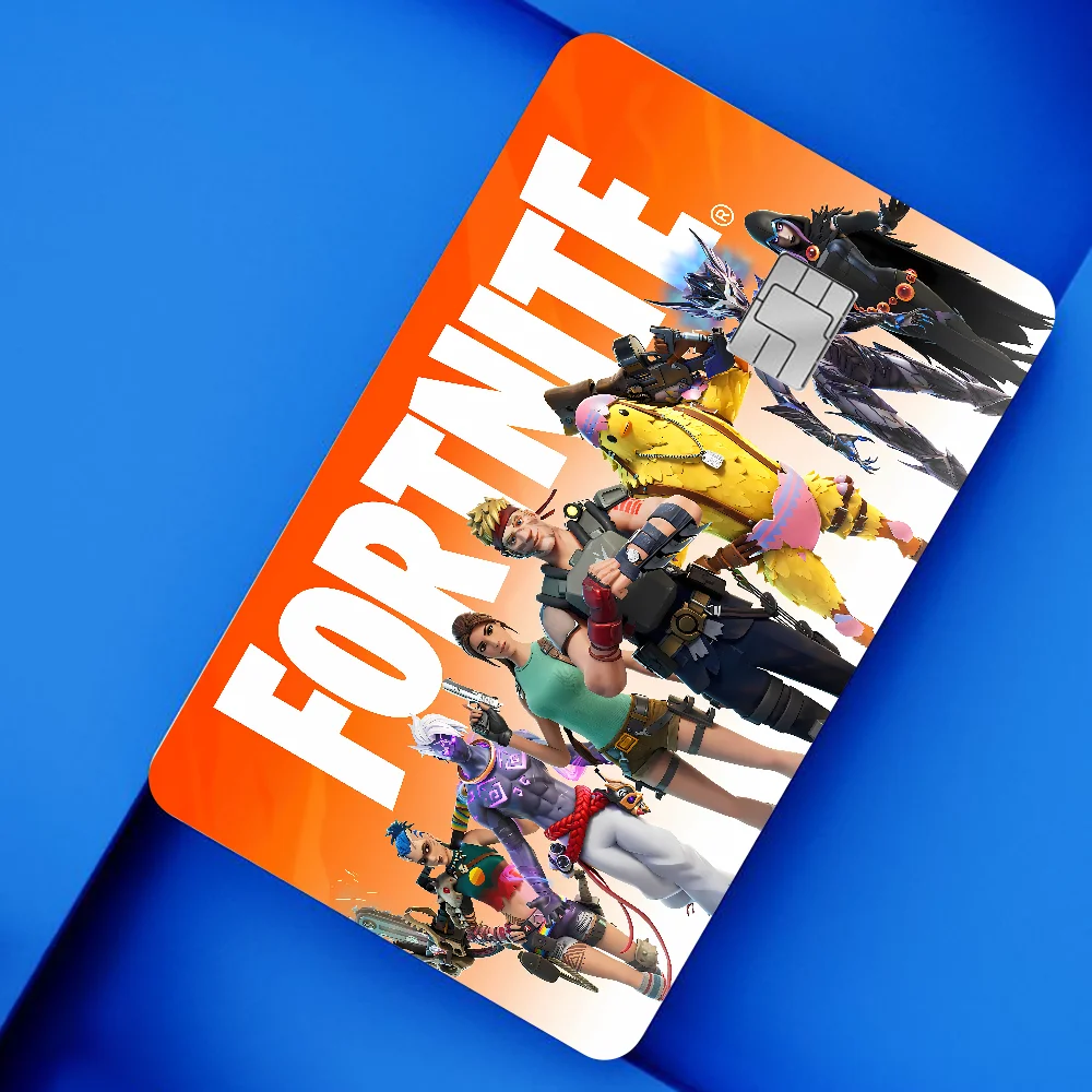 F-Fortnites Hot Game Game أنيمي ملصق فيلم غطاء الجلد للصغيرة الكبيرة لا رقاقة الخصم بطاقة الائتمان الجانب الأمامي