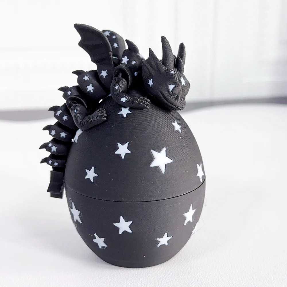 3d Printed Adorable And Cute Galactic Starlight Dragon + Dragon Egg Model Plastic Desk Decor Sculpture Ornament Holiday Gift