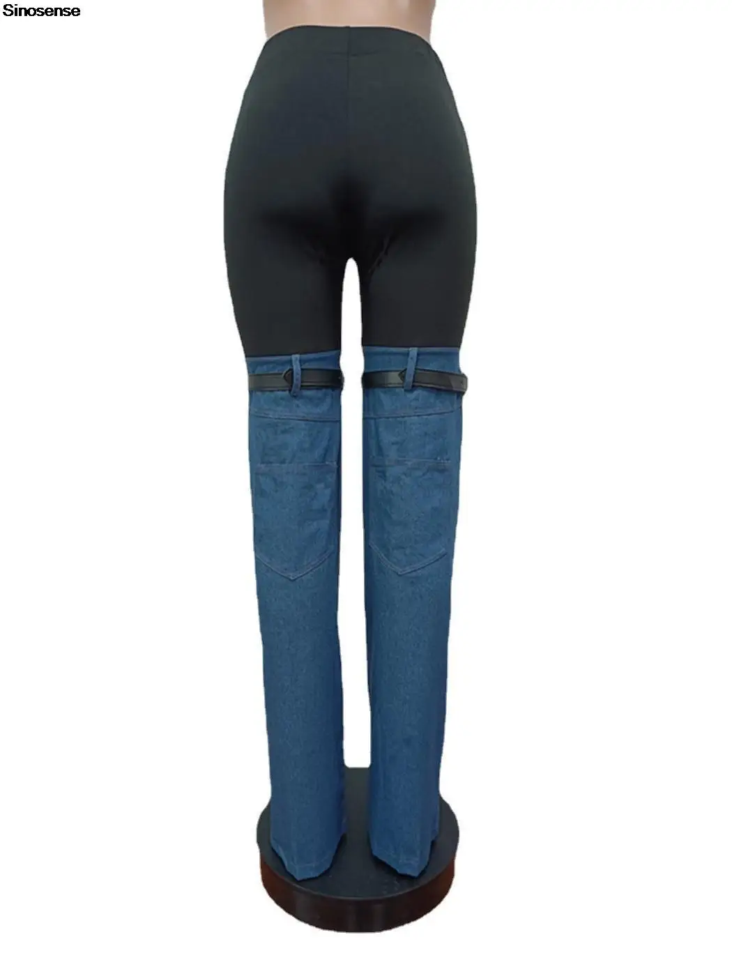 Women\'s Jeans Stretchy Straight-Leg Boyfriend Denim Pants Vintage Patchwork Wide Leg Jeans Trousers Y2K Streetwear Flare Pants