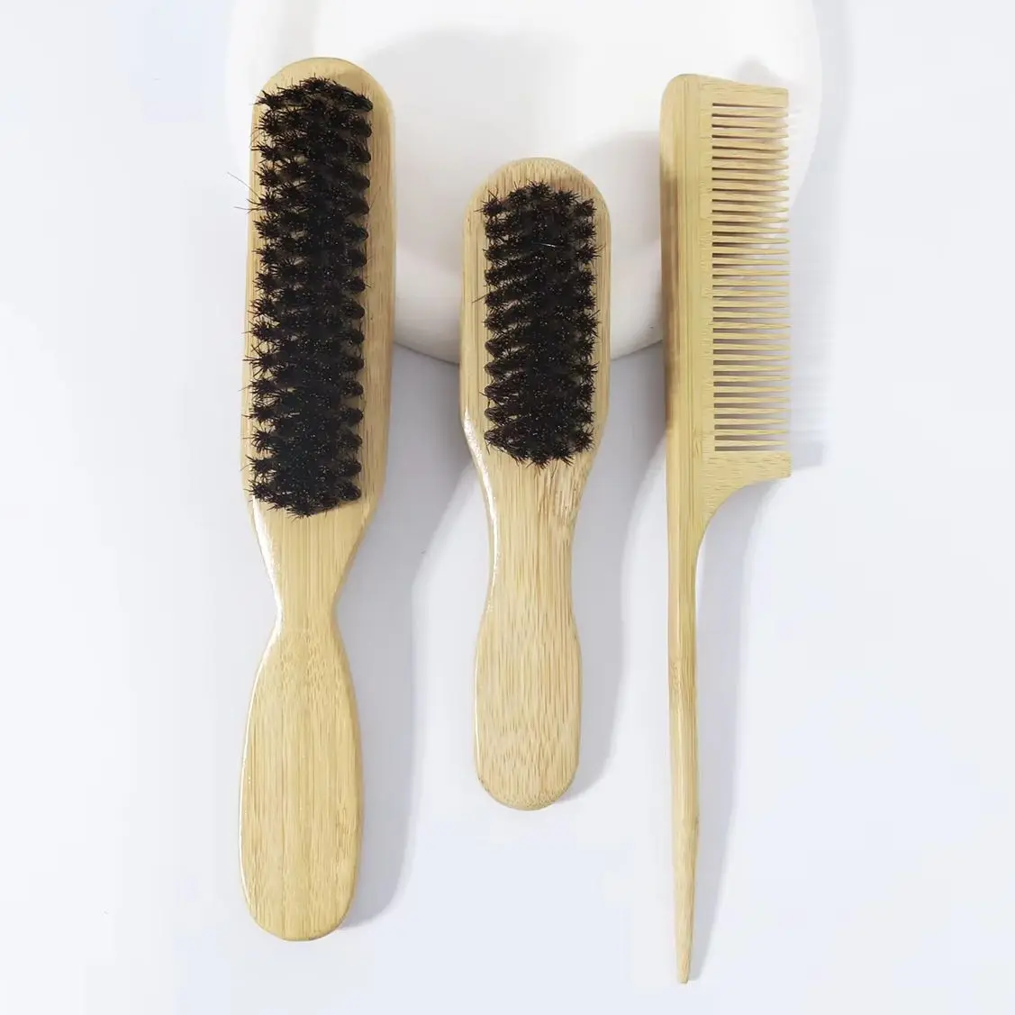 

Mane beard brush and wooden hair comb - professional hairstylist styling brush for all types of hair for men and women