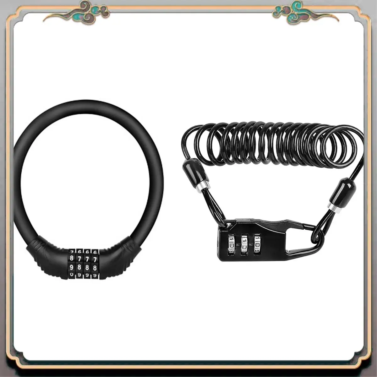 

MQBH-Bicycle Lock Password Device Anti Durable 3 Number Long Spring Wire & Digital Bicycle Chain Lock Mountain Bike Lock