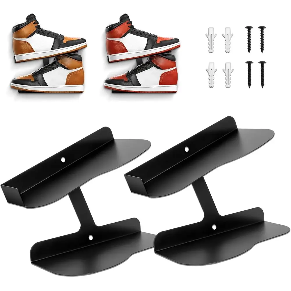 

Плавающие подставки для обуви, H-образные устойчивые настенные кронштейны, идеально подходят для хранения и демонстрации кроссовок