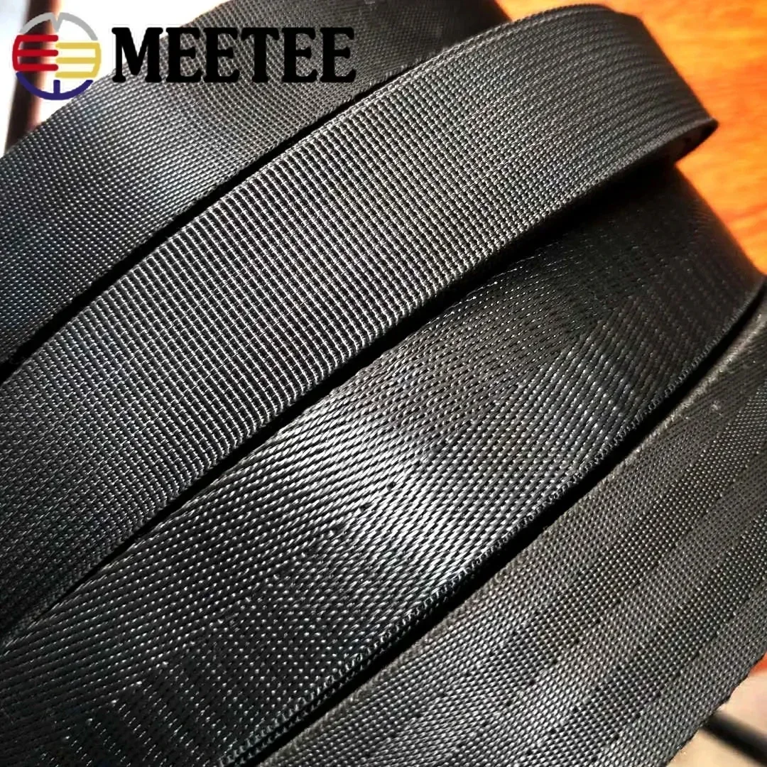 5M 20/25/32/38mm Nylon Black Webbing Tape for Bag Strap Ribbons Band Belt Webbings Bias Binding DIY Garment Sewing Accessories