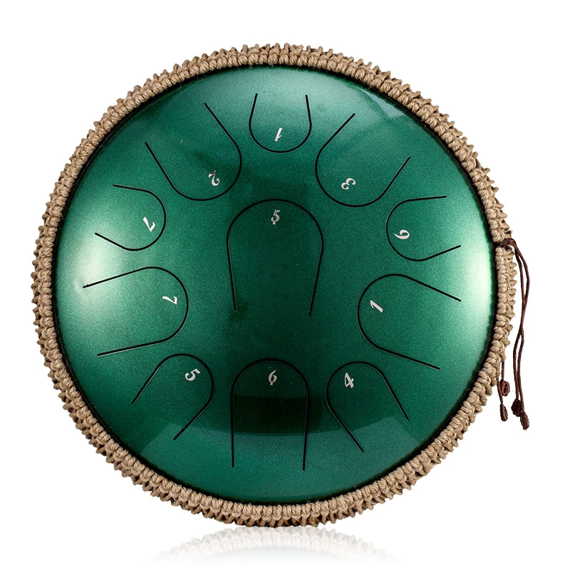 HLURU Music Drum 14 Inch Glucophone Steel Tongue Drum 14 Inch 15 Notes 14 Inch 11 Notes Ethereal Drum Percussion Instruments