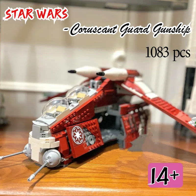

Miniso New 1083Pcs Coruscant Guard Gunship Model Creative 75354 Diy desktop decoration for Birthday Christmas Gift