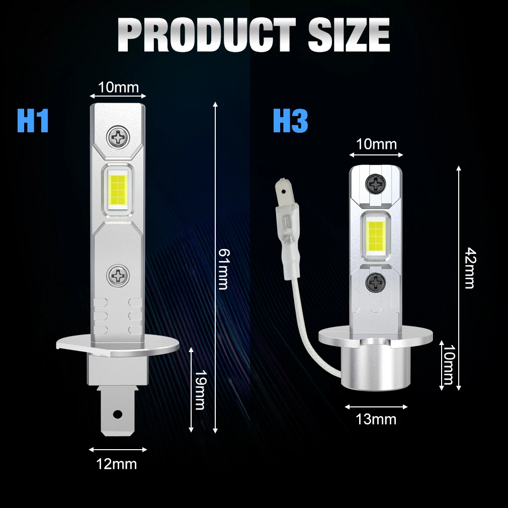 30000LM H3 Led المصباح 100 واط Mini Canbus H1 الأصفر LED لسيارة كشافات مروحة ضوء السيارات ديود الأبيض 3000 كيلو 6000 كيلو مصابيح الضباب