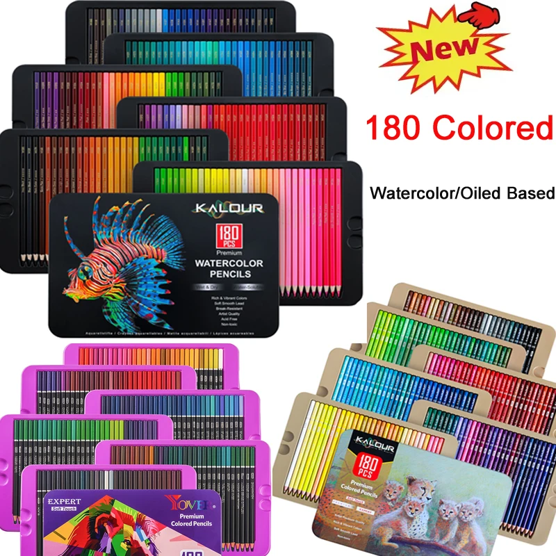 kalour-180-color-pencil-setwater-soluble-colored-oil-based-professional-drawing-pencils-meet-various-painting-needs-for-artists