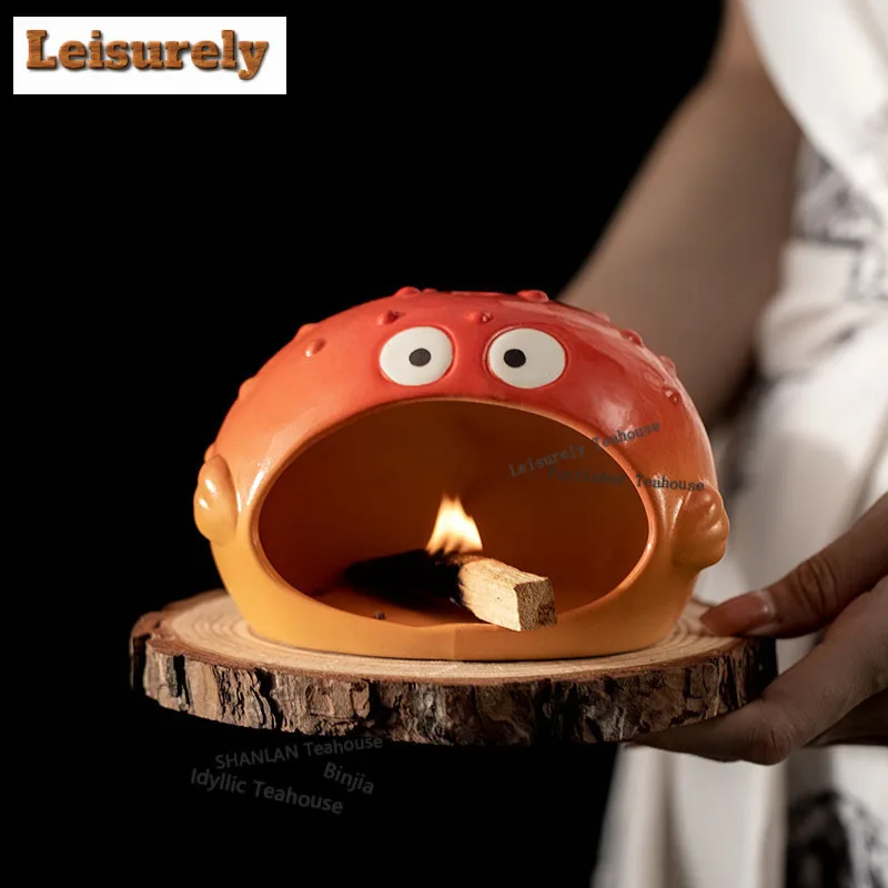 Creative Ceramic Small Porpoise Incense Holder Mist Smoking Steamers Incense Burners Consecrate Censer Tea Items Ornaments Gift
