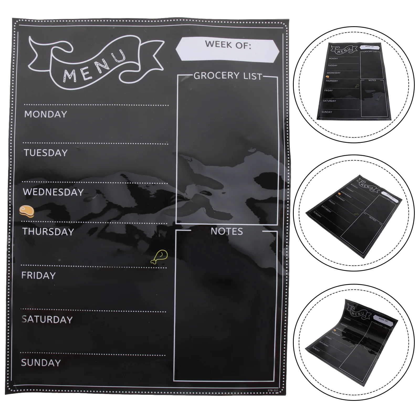 

Sheet Dry Erase Board for Fridge Kitchen Sticker Menu Reusable Smooth Home Supplies Practical
