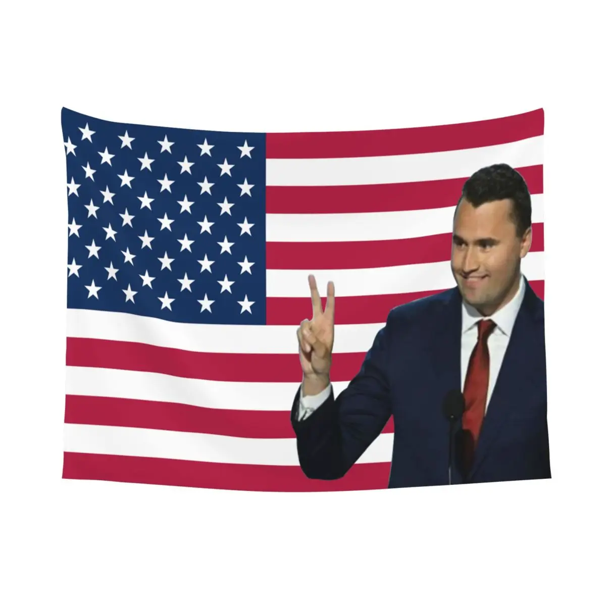 تشارلي كيرك العلم الأمريكي نسيج البوليستر الملون الجدار الشنق ديكور الغرفة غطاء الطاولة بطانية الرجعية